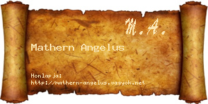 Mathern Angelus névjegykártya